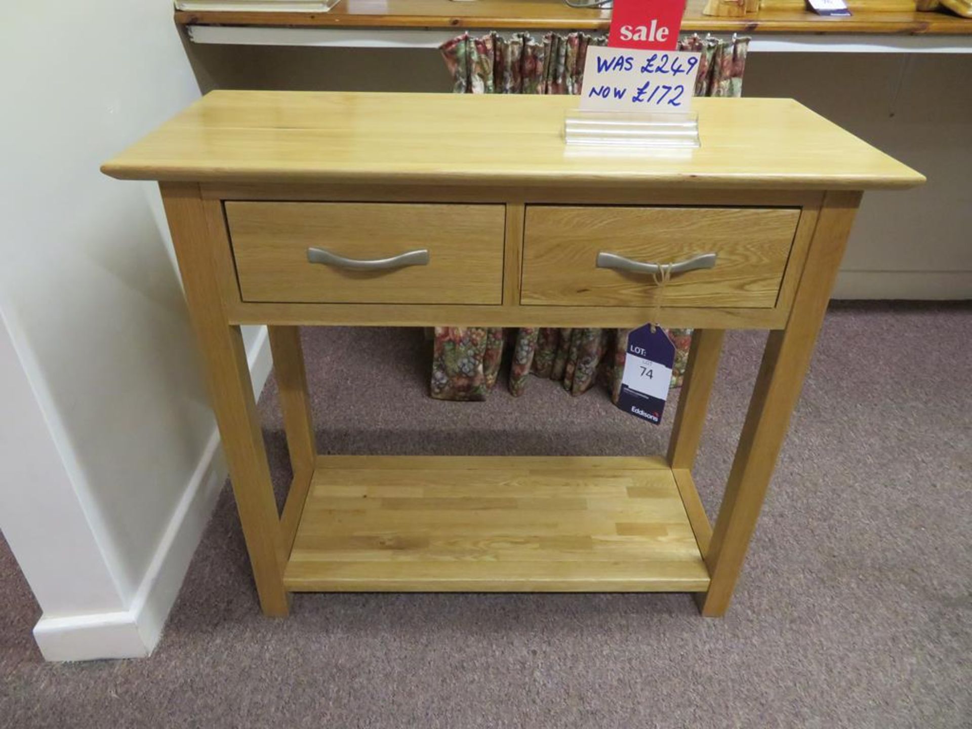 Oak Two Drawer Console Table