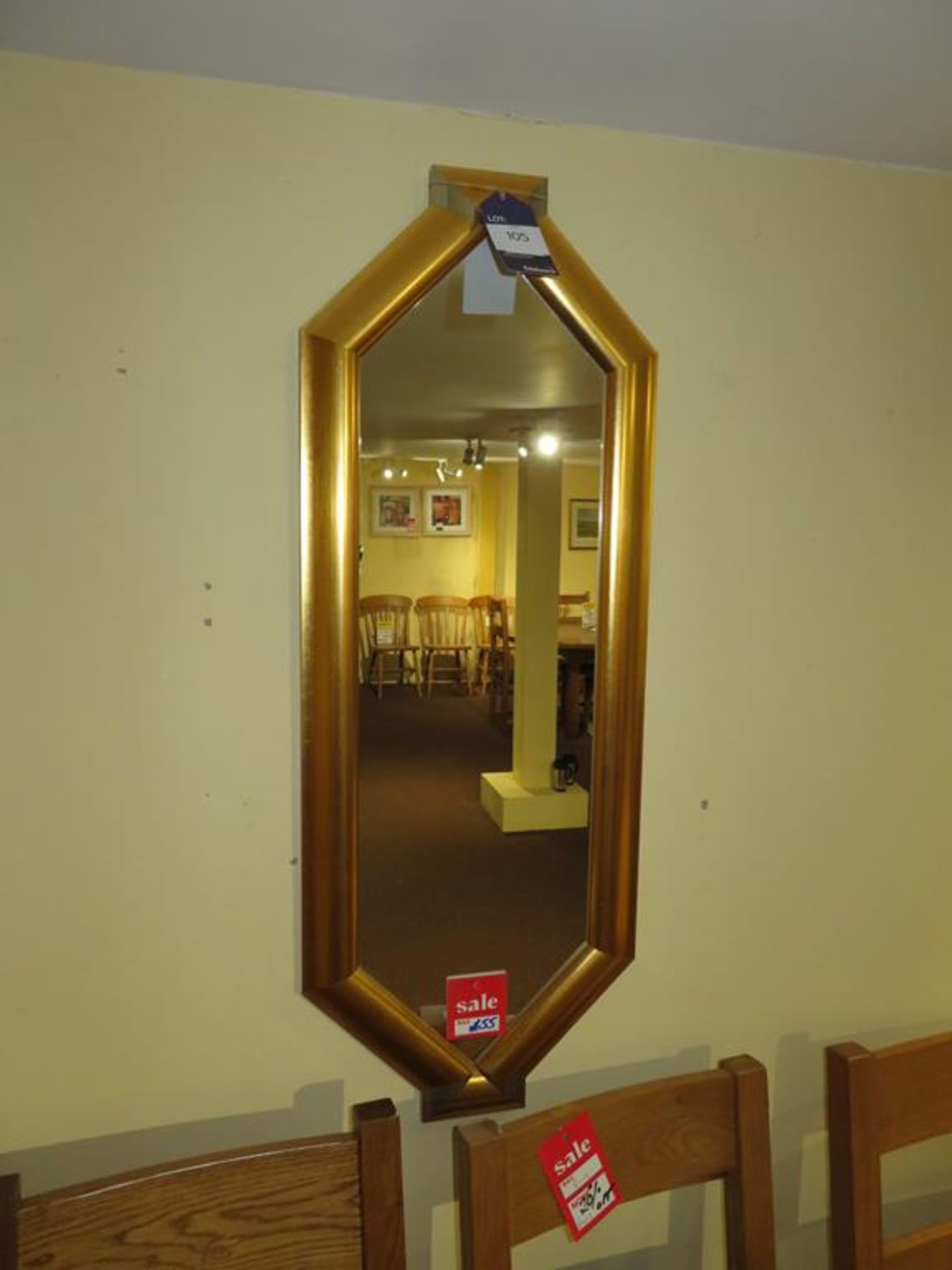 Irregular Octagon Shaped Gold Painted Mirror