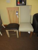 Slat Back Chair and Leatherette Chair