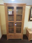 Vienna Oak Range Glass Door Display Cabinet