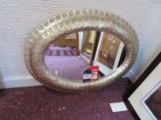 Metal Framed Oval Mirror