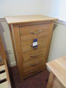 Toulouse Oak Bedroom Range Five Drawer Wellington Unit