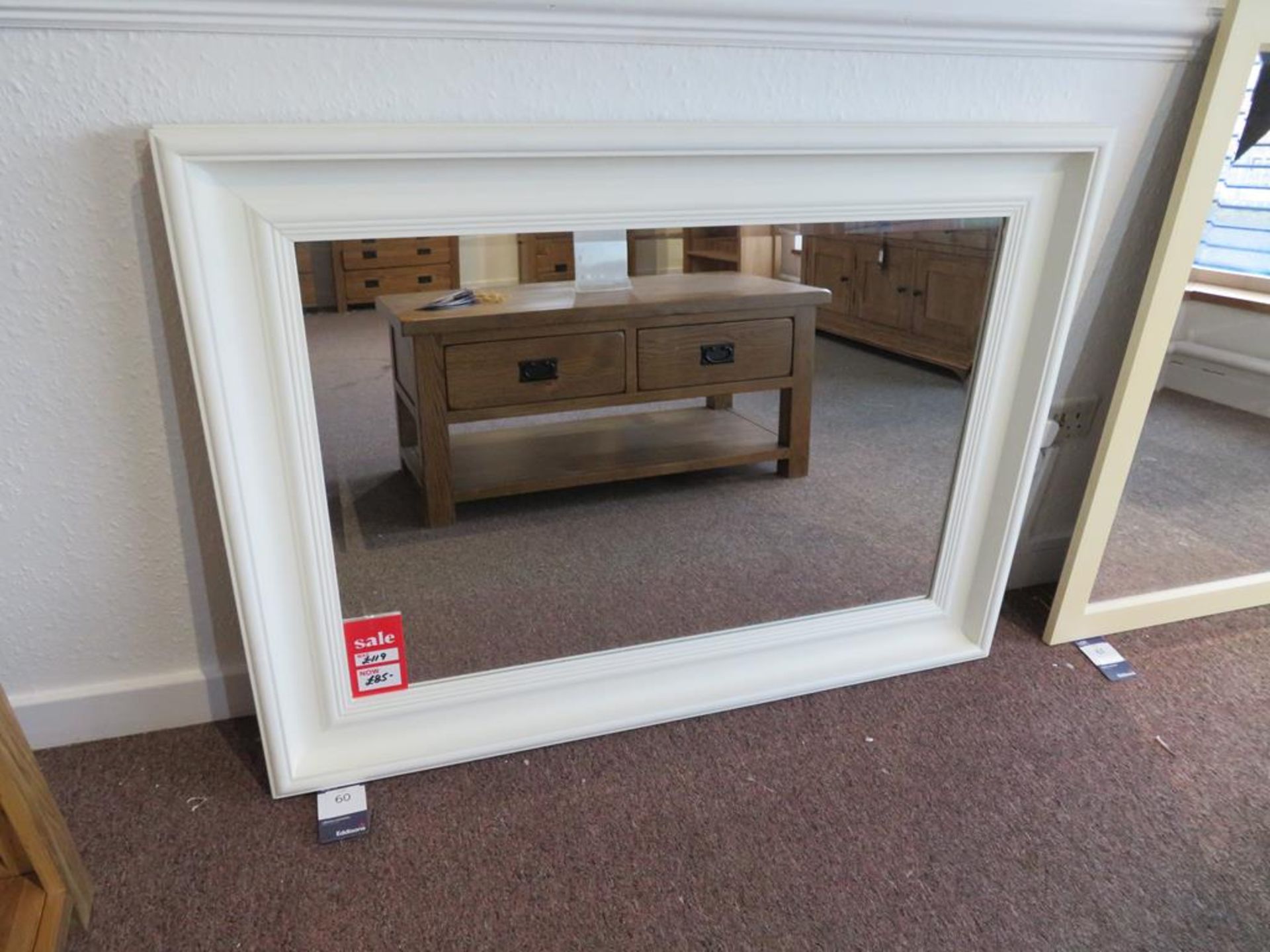 White Painted Framed Mirror