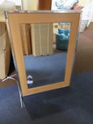 Metal and Wooden Effect Framed Mirror