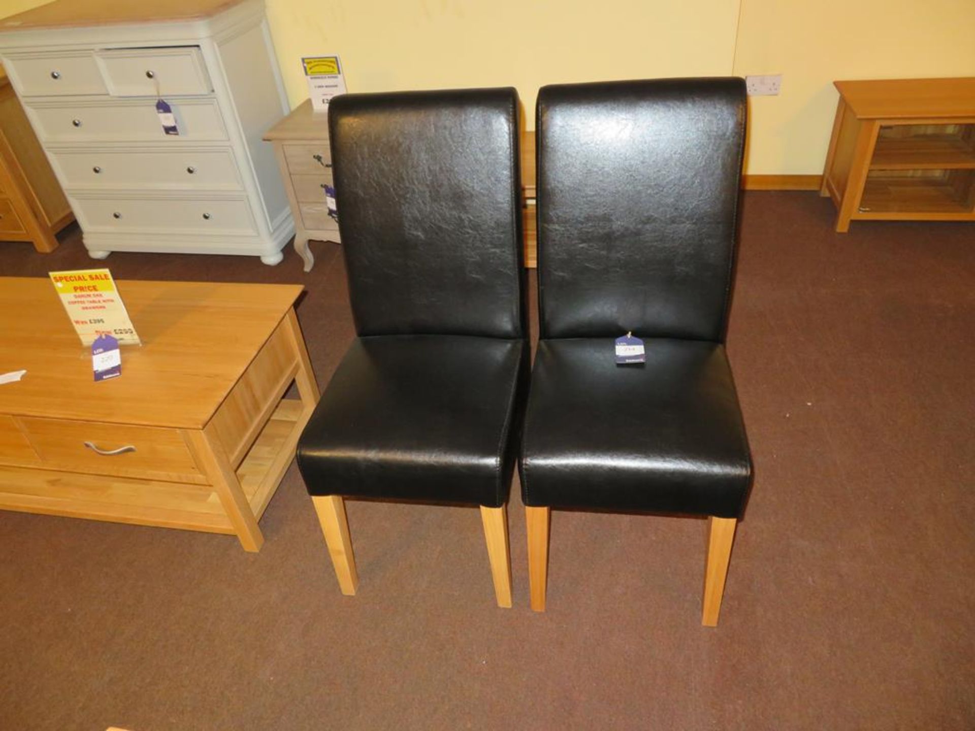 Pair of Black Leatherette Chairs