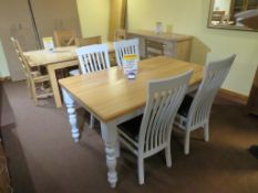 Oak Painted Farmhouse Table & Chairs