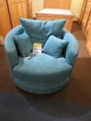 Blue Upholstered Snuggle Chair