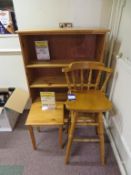 Danum Pine Range Bookcase, Lamp Table and Bar Stool