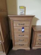 French Oak Five Drawer Wellington Unit