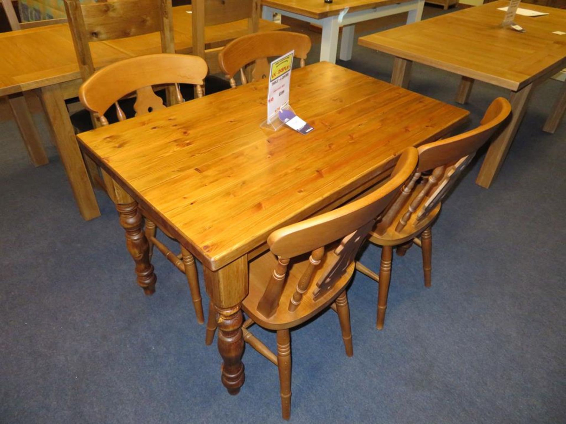 Pine Table with Four Chairs