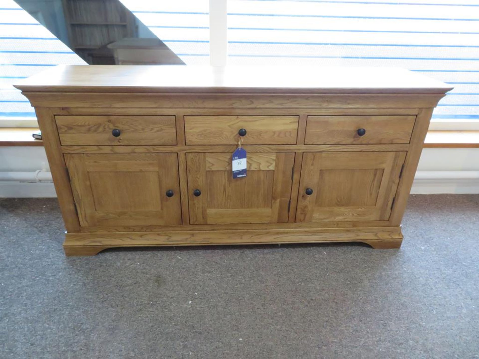 Rustic Oak Three Drawer Over Three Door Chest