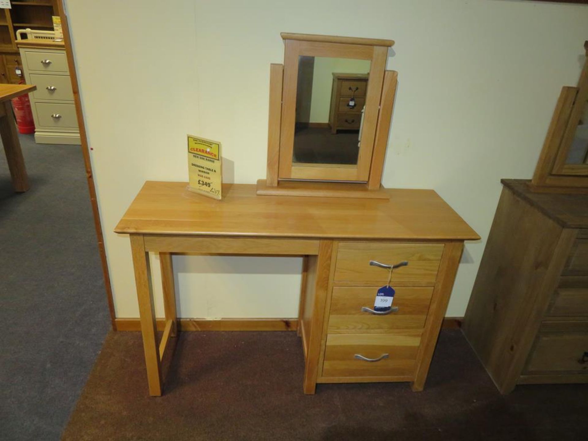 New Oak Range Dressing Table & Mirror