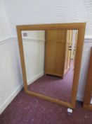 Wooden Framed Mirror with Bevelled Edge