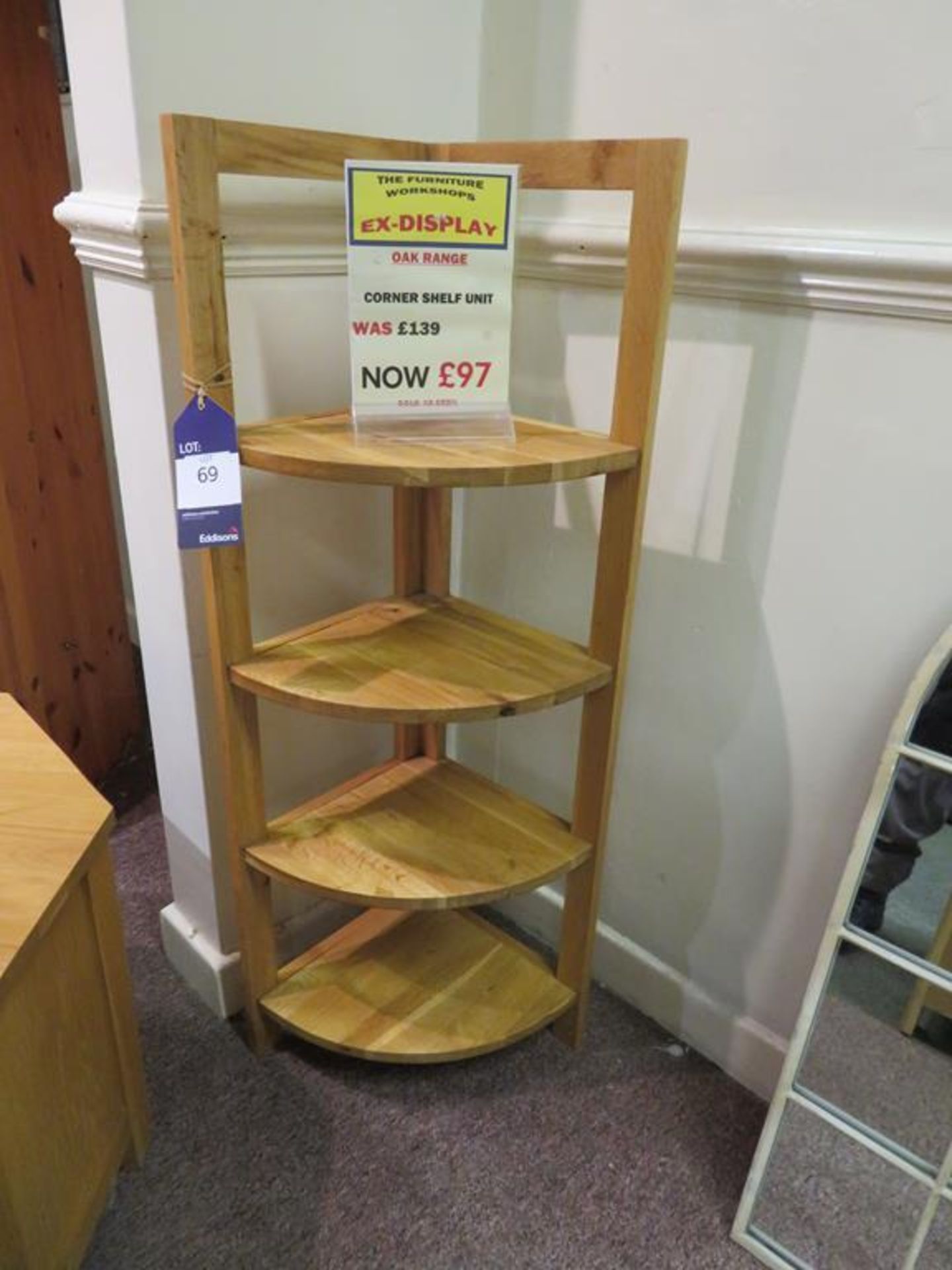 Oak Corner Shelf Unit