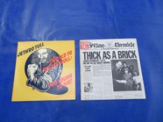 Jethro Tull 'Thick as a Brick' LP with 'Porky and 'Pecko' on dead wax and 'Too Old for Rock and Roll