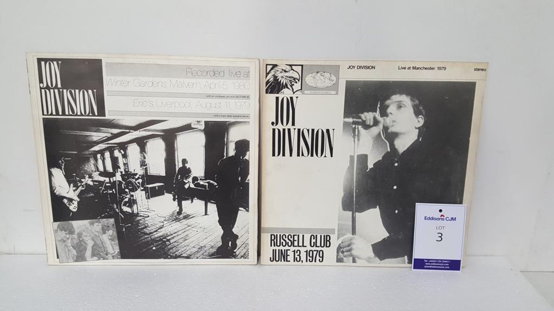 Joy Division 'Live at Manchester 1979' LP with Joy Division 'Winter Gardens, Malven 1980' LP.