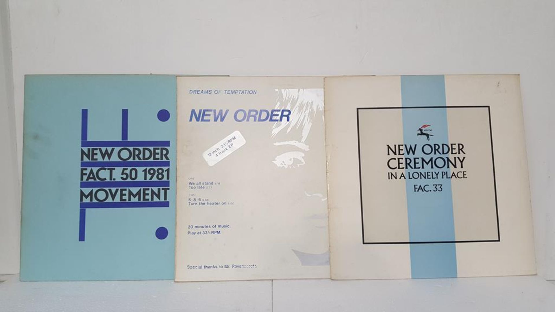 Five New Order LP/EPs to include 'Movement', 'Dreams of Temptation', 'Ceremony in a Lonely Place' - Image 2 of 5