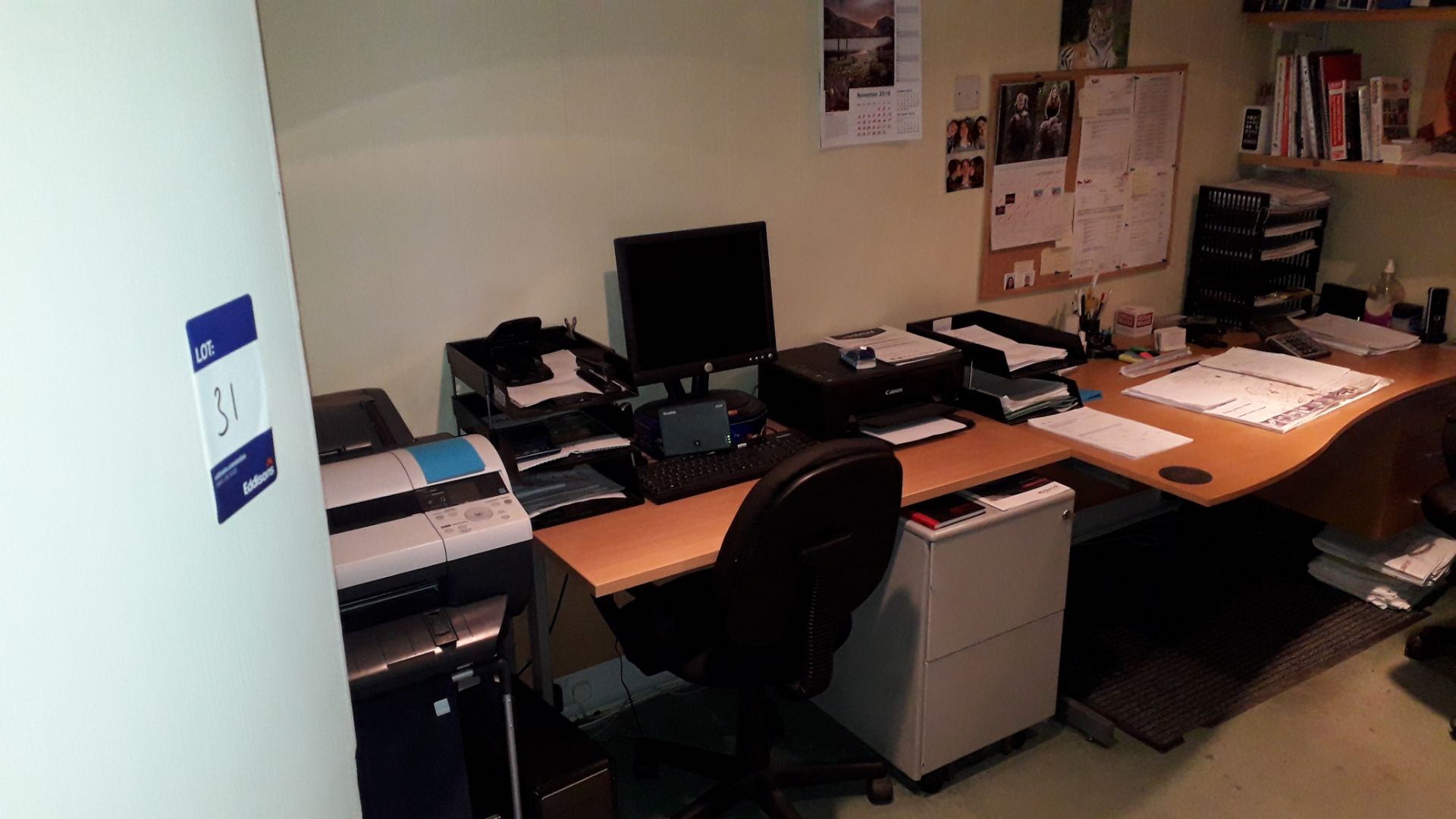 Contents of Office to include, Canon ImagePrograf IPF605 Plotter, Canon Pixma MG2550 Printer, 2 x - Image 5 of 5