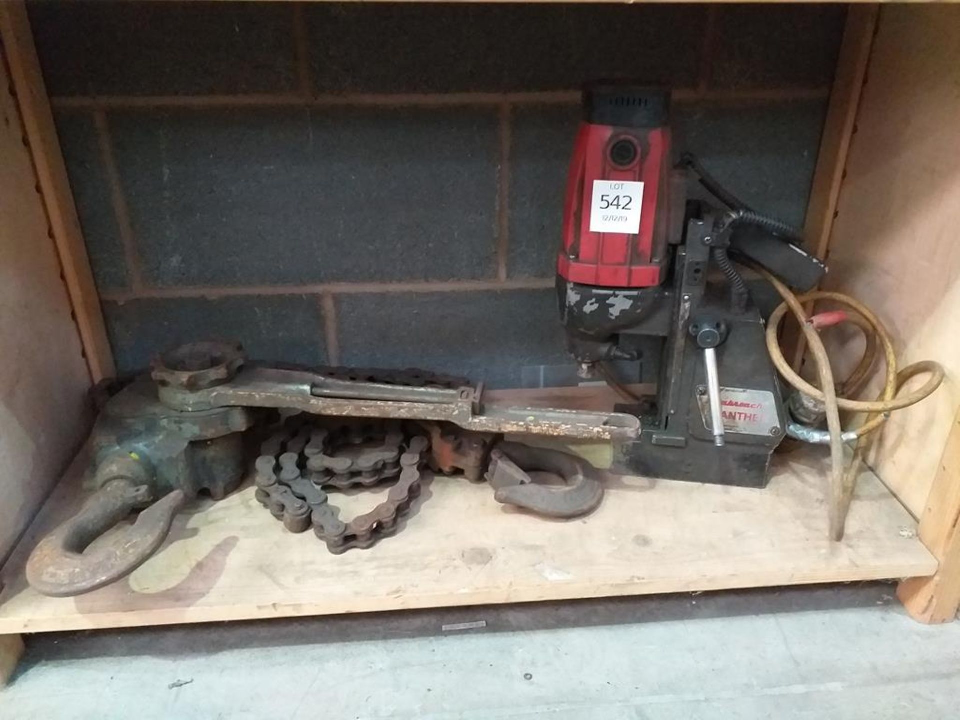 A Chain Wrench/Hoist and a Panther Magnetic Drill