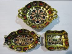 Royal Crown Derby Pin Tray, Oval Tray and Raised Dish