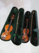 Two cased 4/4 Violins to include the Stentor Student ST