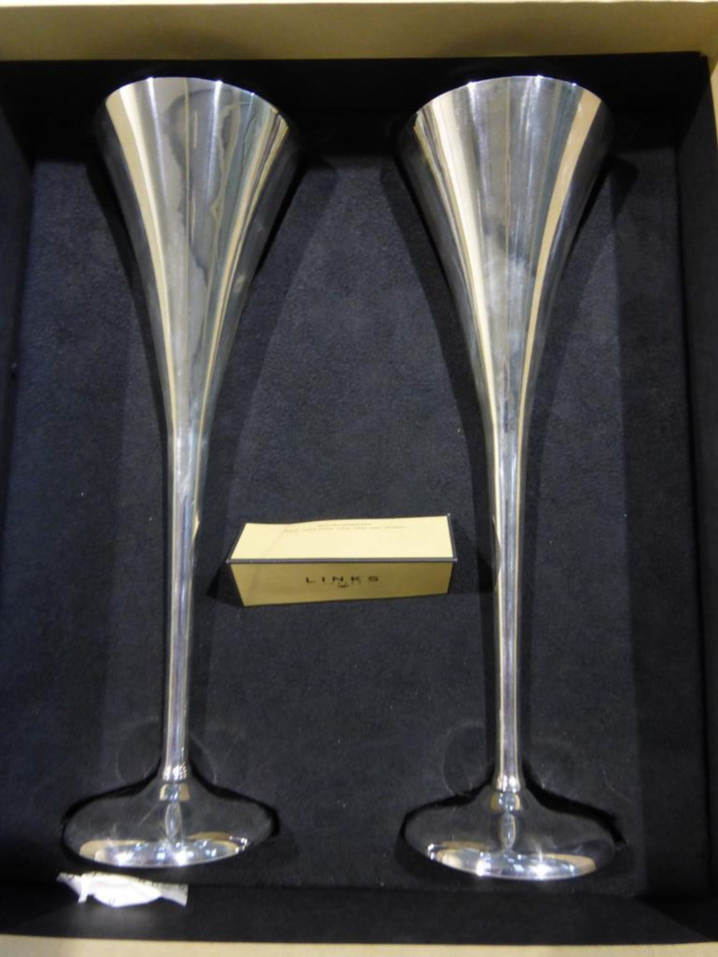 Links of London Pair of Silver Plated Champagne Flutes - Image 2 of 2