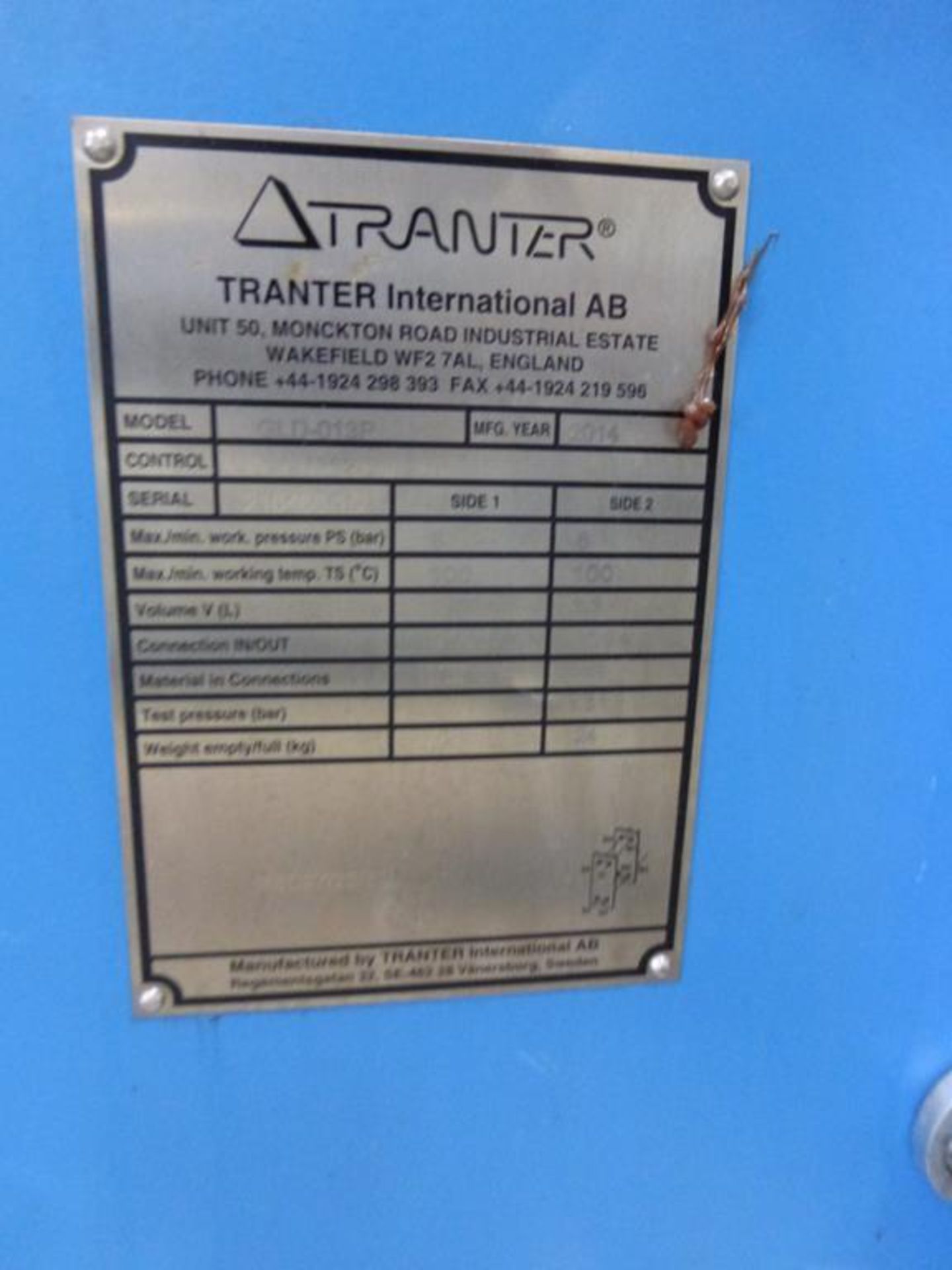 A Tranter Heat Exchanger - Image 3 of 3