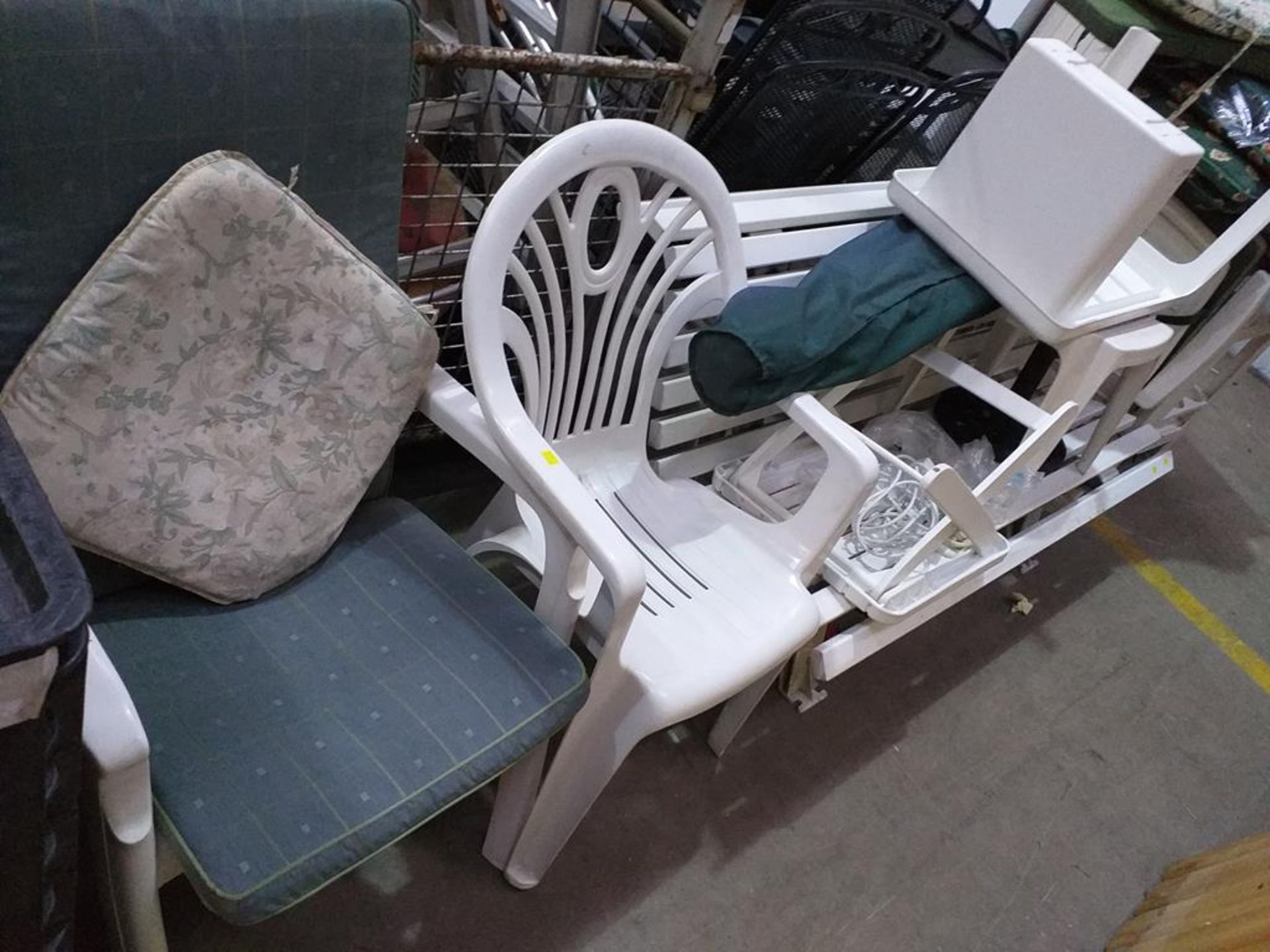 Plastic Garden Furniture to include Chairs, Bench, Cushions etc. - Image 3 of 3