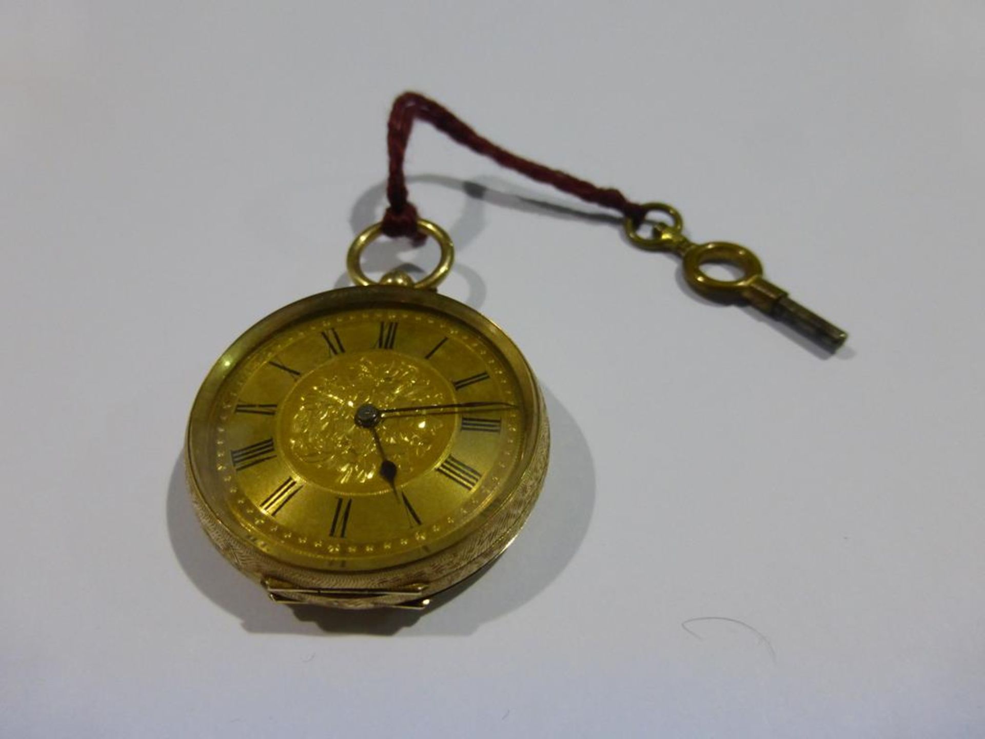 A 14ct Gold Fob Watch - Image 2 of 6