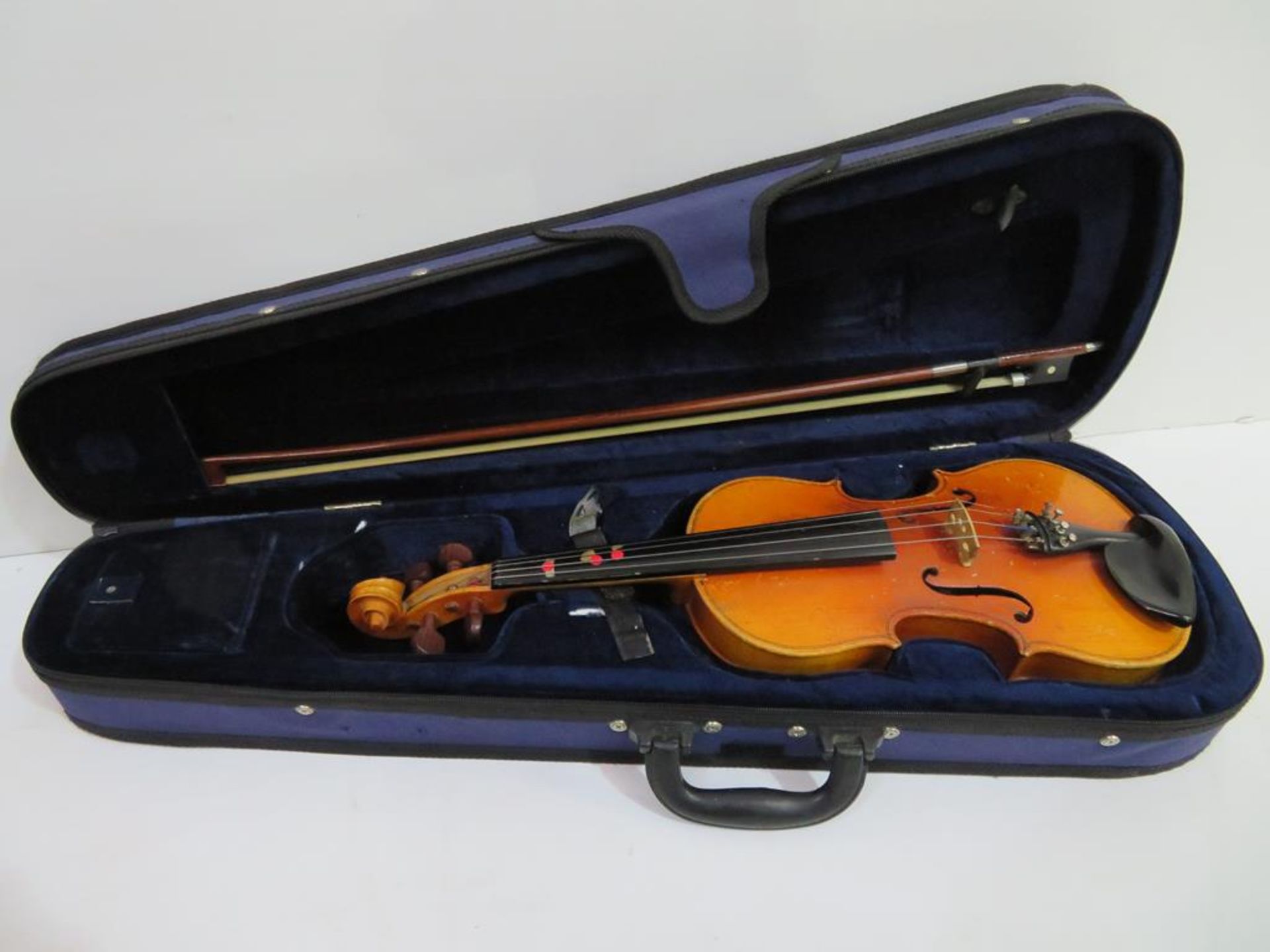 Three cased 3/4 size Violins to include two 'Lark' and one 'The Maidstone Murdoch & Co London E.C' - Image 12 of 16