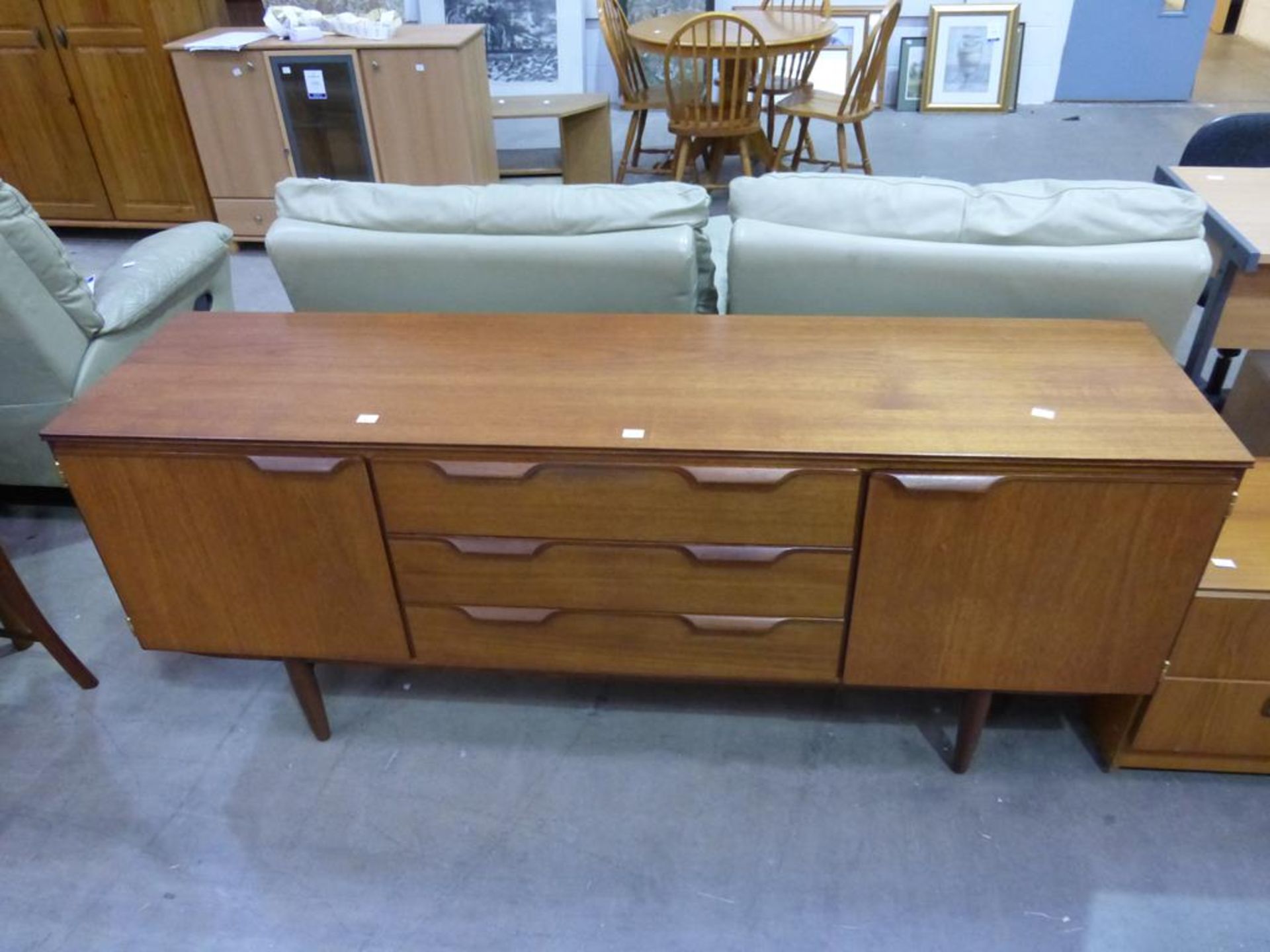 A McIntosh Teak Extending Dining Table and Six Chairs with a Teak Sideboard - Image 2 of 4