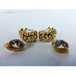 This is a Timed Online Auction on Bidspotter.co.uk, Click here to bid. Two Pairs of 9ct Gold