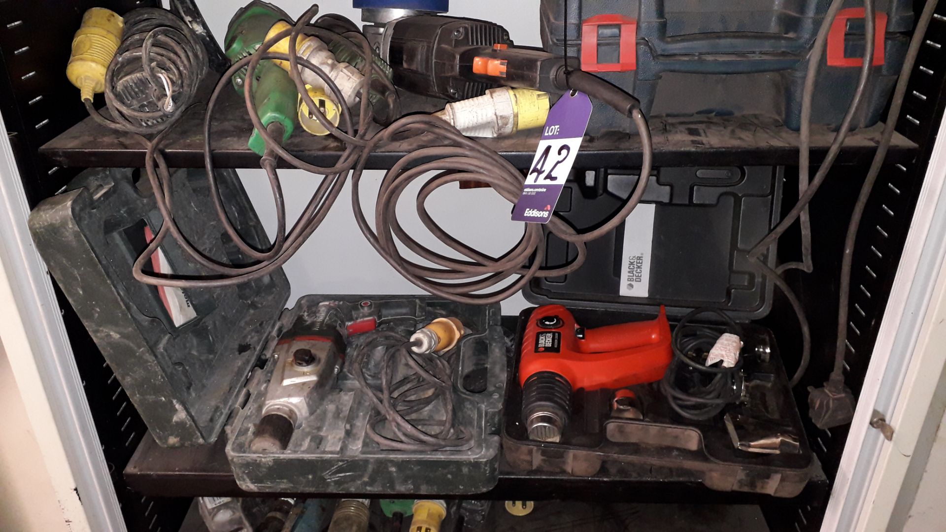 Cabinet and Contents to include Approx. 15 x Various Power Tools, Grinders, Sanders, Drill and - Image 3 of 4