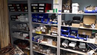 3 x Cabinets and Contents to include Various Ironmongery, Brackets, Clamps, Spacers, Washers etc.