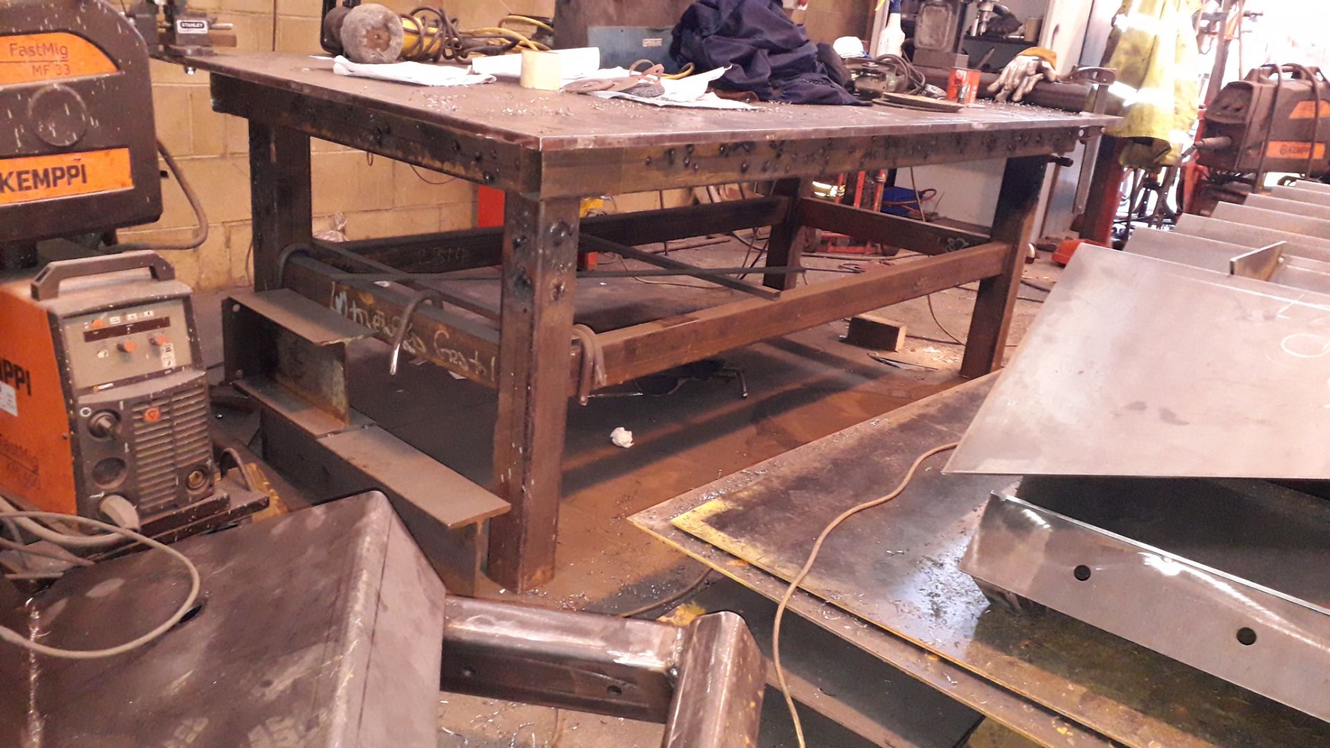 3 x Steel Fabricated Work Benches (Contents not Included) - Image 3 of 3