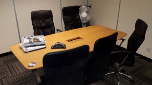 Contents of Meeting Room to include Meeting Table and 5 Swivel Chairs (Telephones not included)