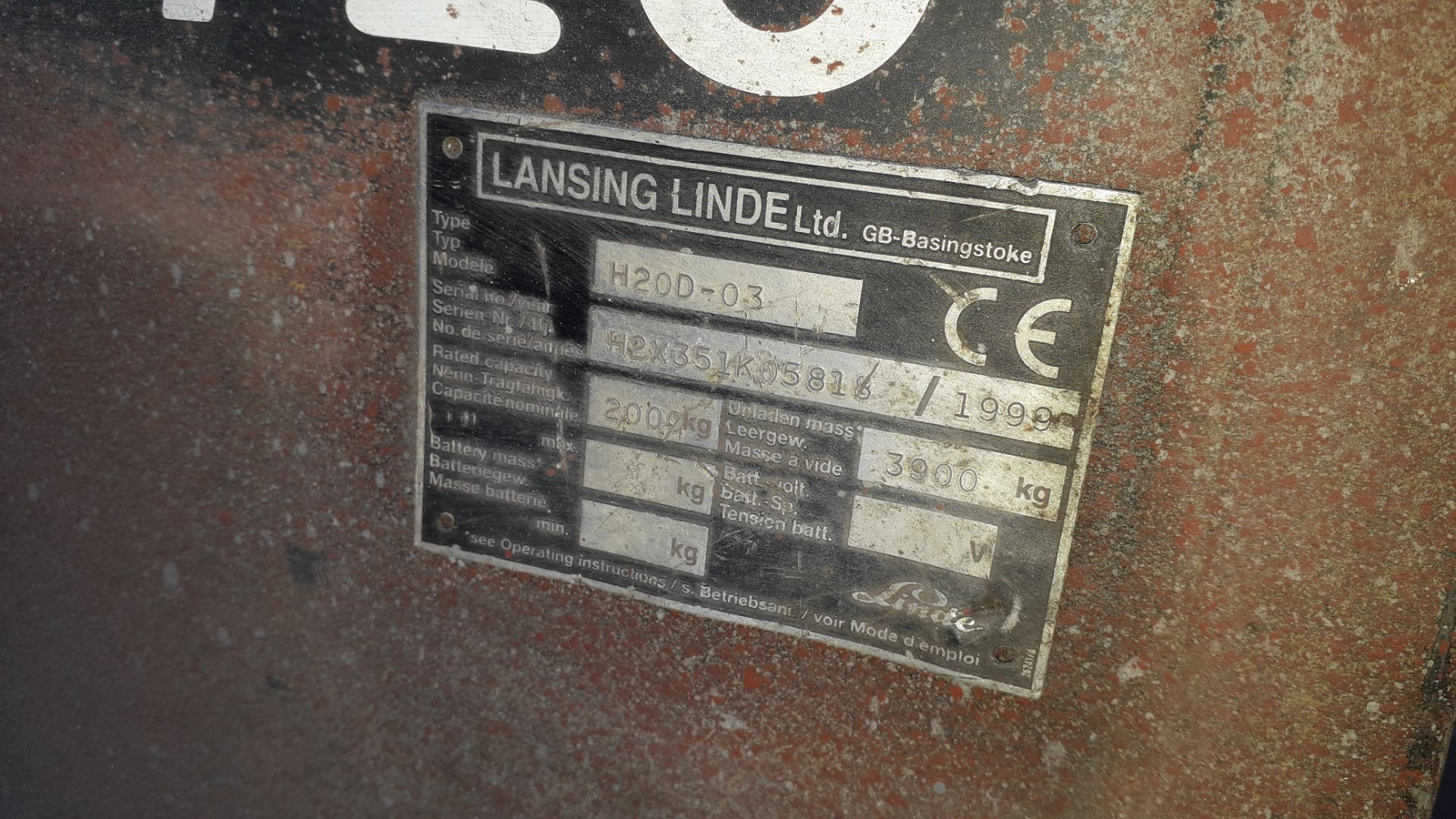 Lansing Linde H20D=03 2000kg Diesel Forklift Truck - Image 6 of 6