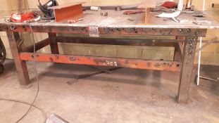 3 x Steel Fabricated Work Benches (Contents not Included)