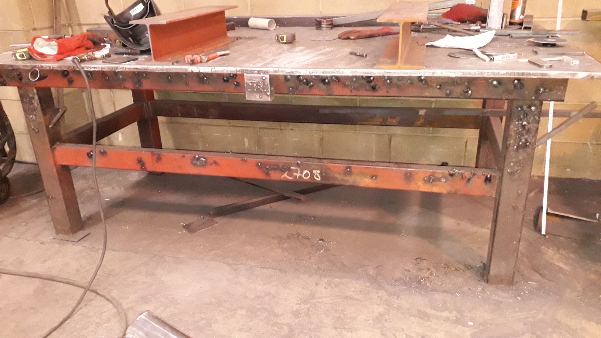 3 x Steel Fabricated Work Benches (Contents not Included)