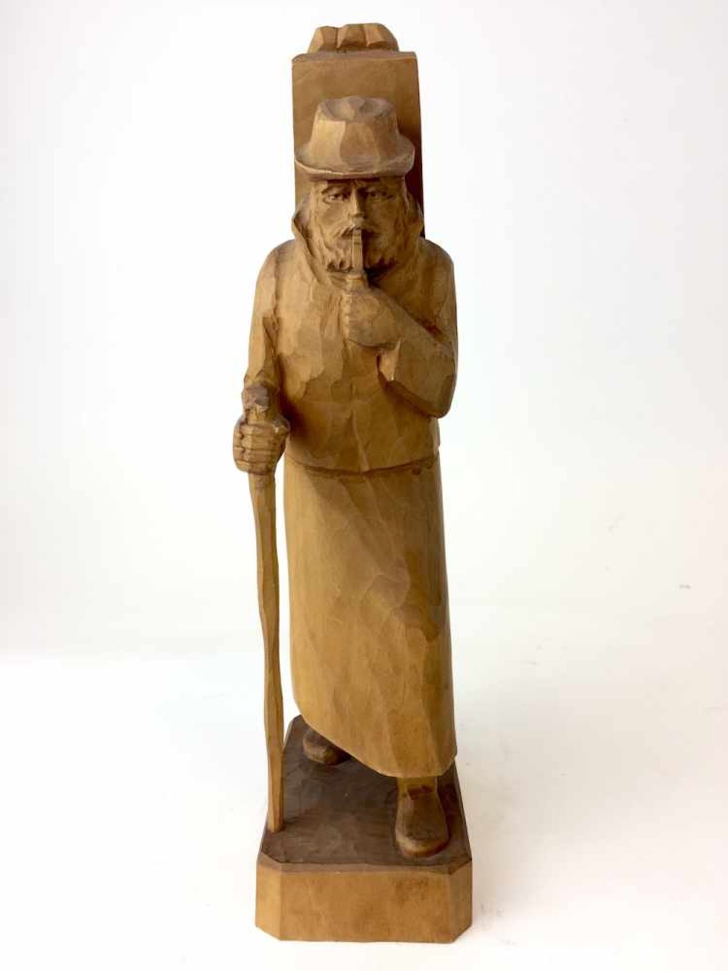 Sächsischer Künstler: Erzgebirgische Schnitzfigur. Holzsammler. Lindenholz. 1930.Lindenholz - Bild 4 aus 4