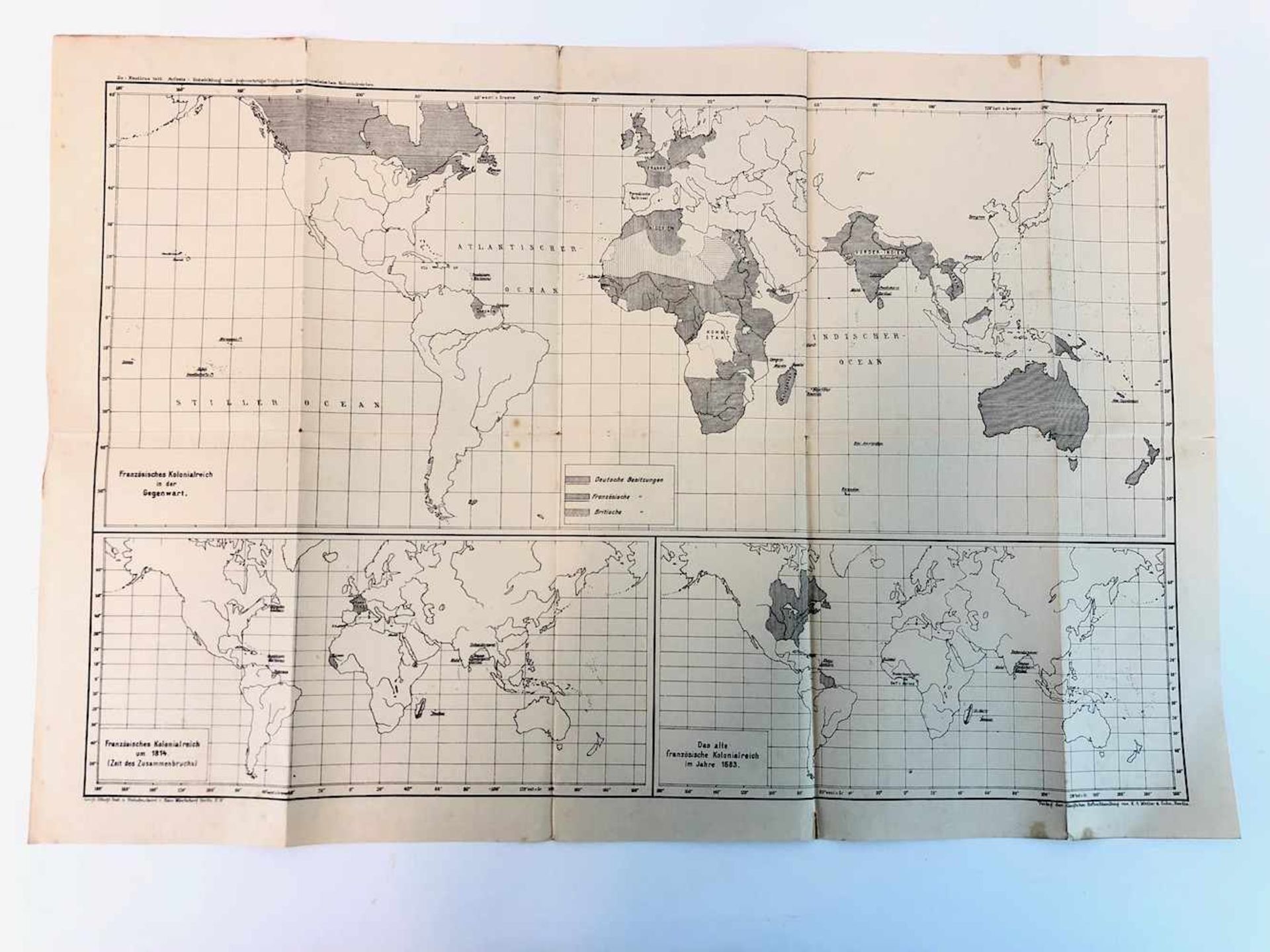 Großer Posten Karten / Landkarten / Kolonialkarten / Wanderkarten / Gefechtskarten. Raritäten, 19. - Bild 19 aus 19