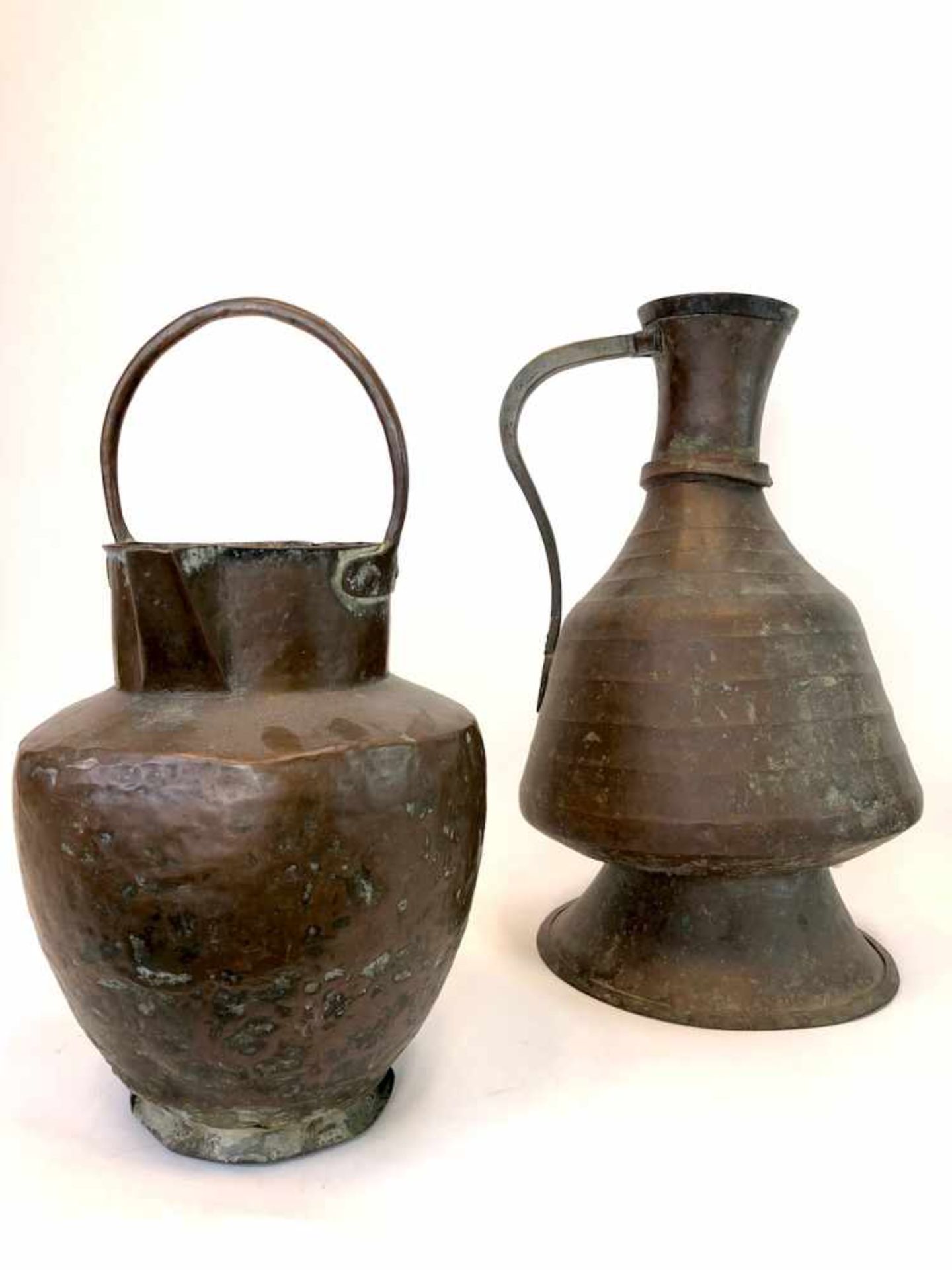 Vier historische Kupfergefäße: Kannen, Handarbeit, Barock. Orient / Südosteuropa.Kupfer von Hand - Bild 3 aus 4