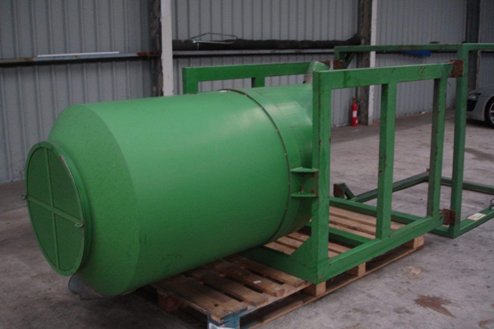 Large Green Storage Hopper in frame