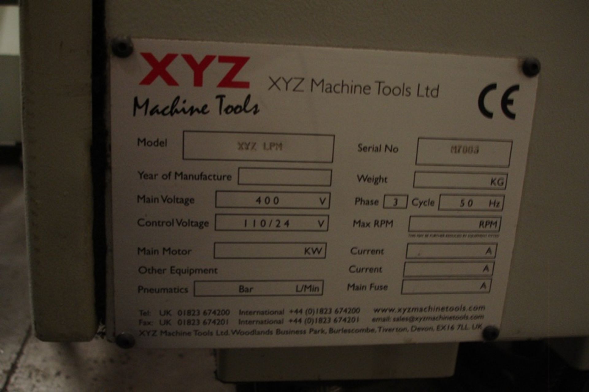 XYZ PROTOTRAK LPM CNC Milling Machine - Image 7 of 7