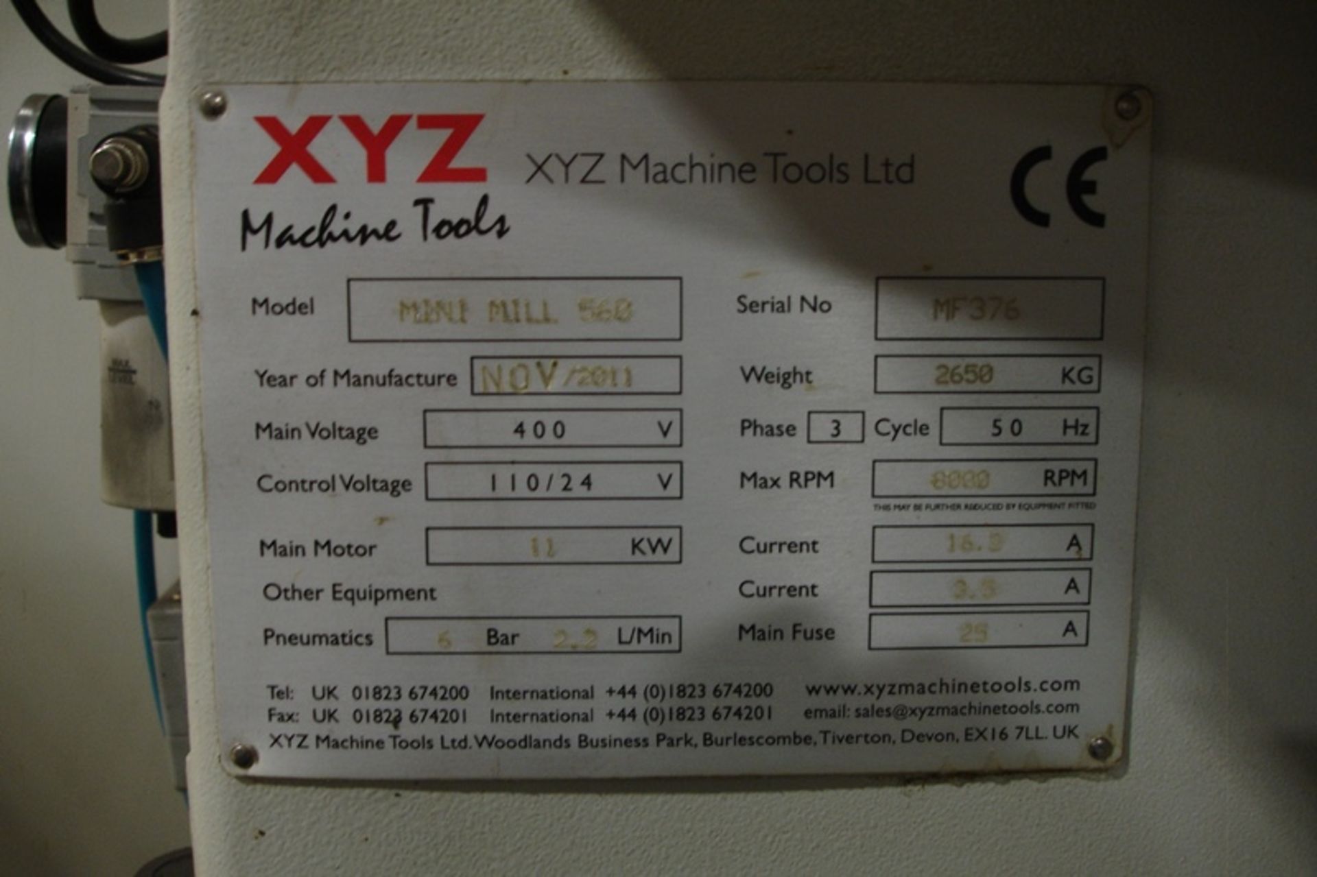 XYZ 560 MINI MILL - Image 5 of 5