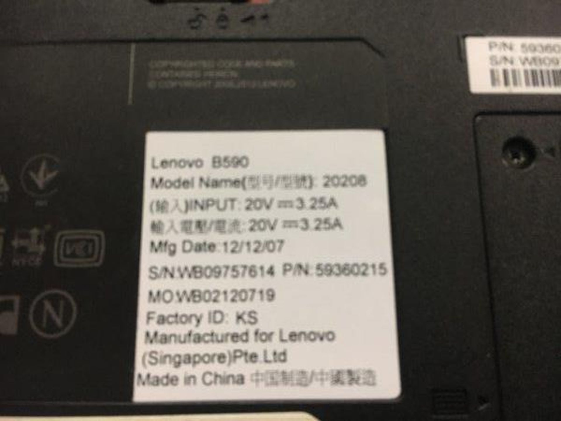 LOT: (4) Laptop Lenovo (MotherBoard Defect) Defect - Image 4 of 4