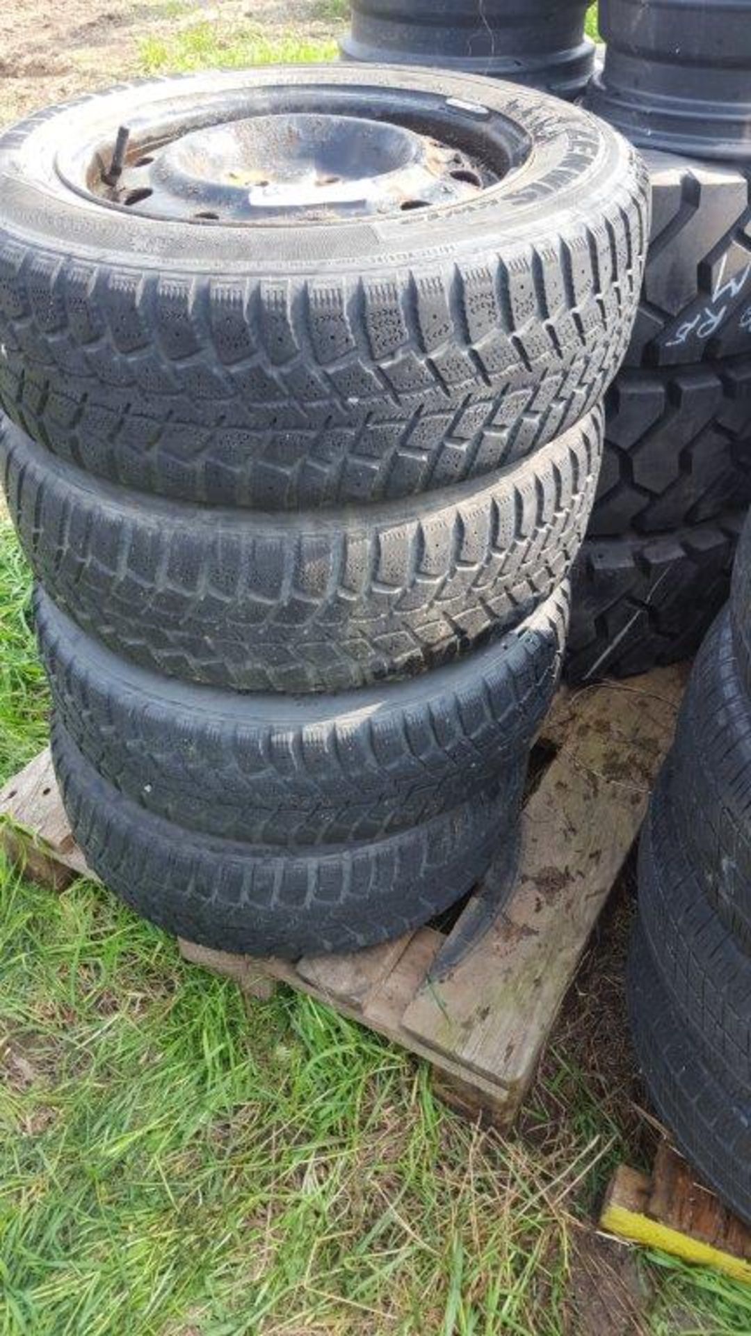 lot of 4 winter tires with 5 holes rims