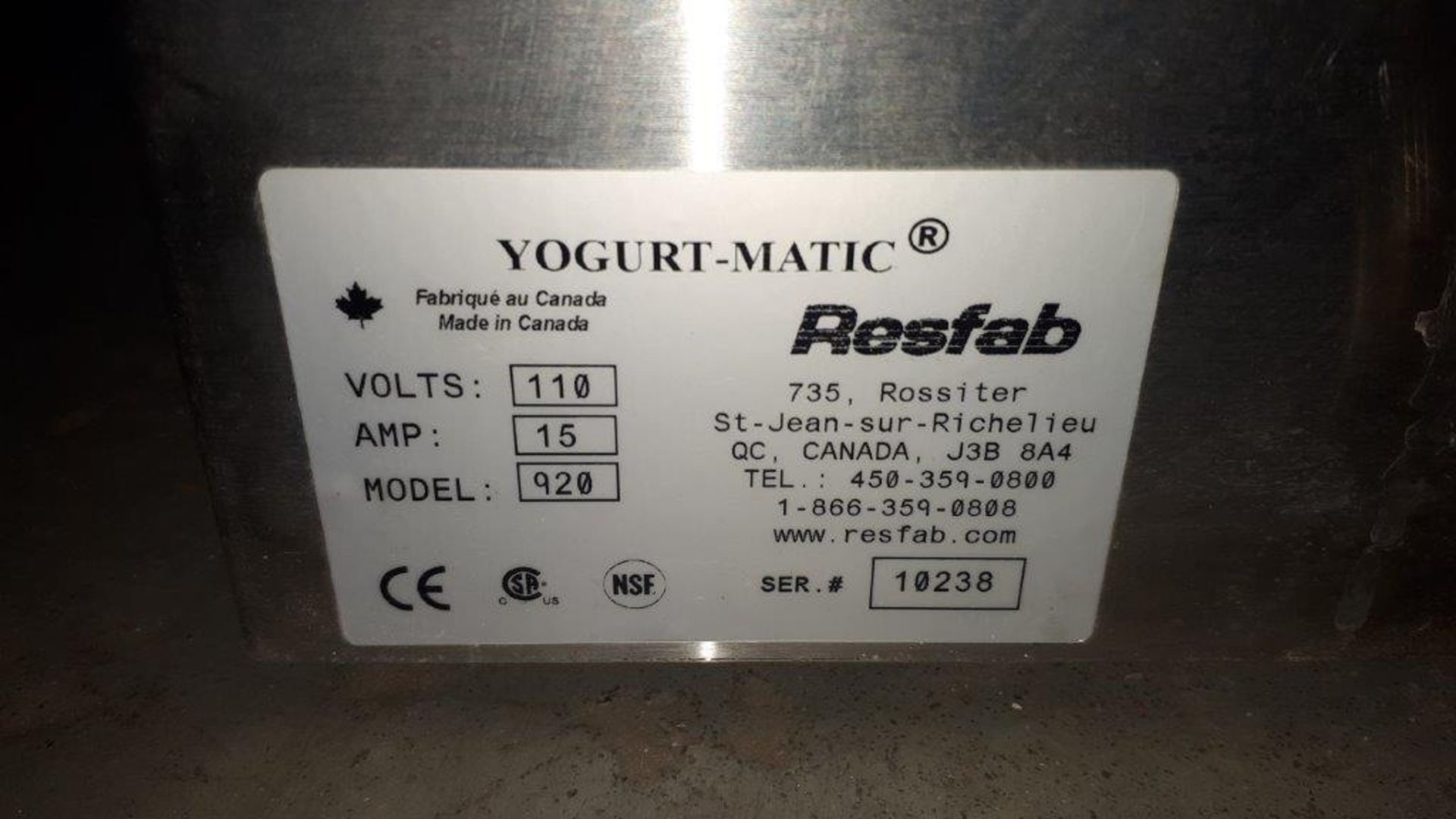 RESFAB Yogurt machine, c/w accessories - Image 4 of 4