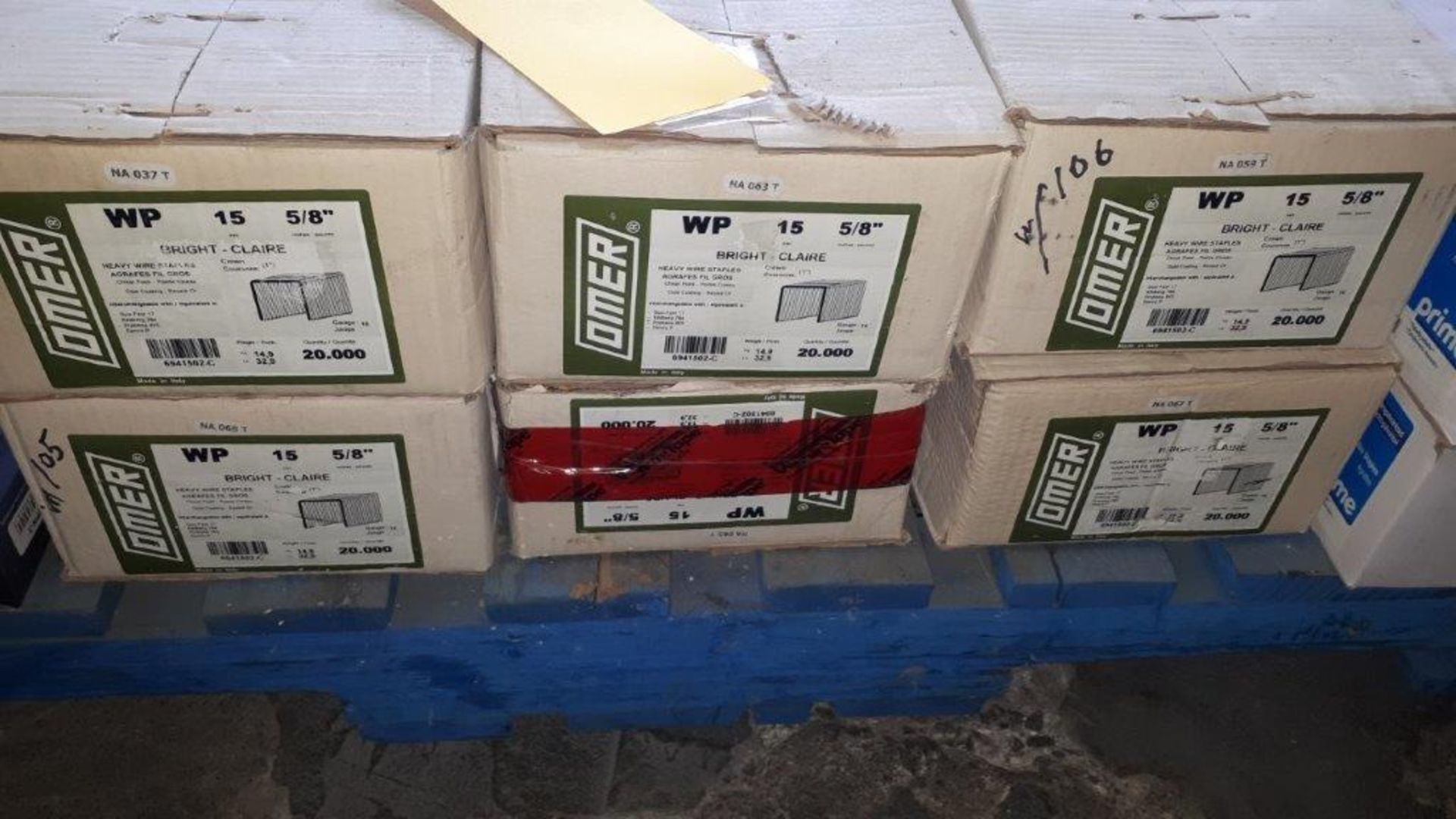 LOT: (6 boxes) 5/8'' - 15 Heavy Wire Staples (20,000/box)