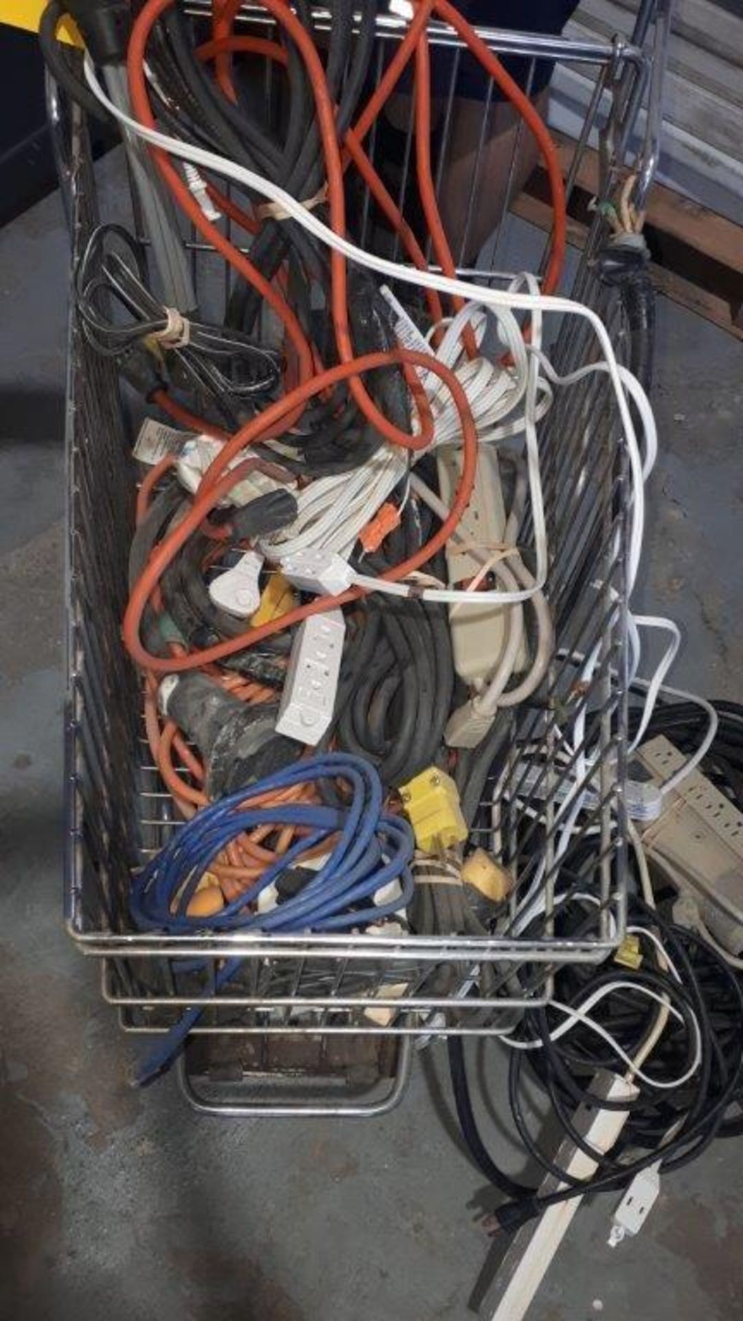 LOT: Assorted Extensions, Wires, etc. c/w cart - Image 3 of 5